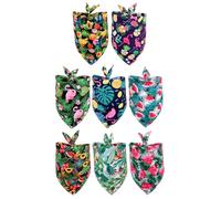 Toyvian Lot de 8 Bandanas Triangulaires pour Chiens Serviettes à Salive en Tissu Respirant Motifs Tropicaux Fruits et Animaux Taille M Accessoires Festifs pour Animaux de Compagnie