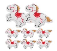 Toyvian Lot de 8 Broches Cheval Peluche Blanche et Rouge, Dos Ouvert, Breloques Souples pour Fabrication de Broches et Pendentifs Paquet, Accessoires Créatifs pour Vêtements et Foulards,