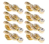 Toyvian Lot de 8 Broches Épingle à Note de Musique en Cristaux Dorées, Broches Musicales Légères pour Vêtement Femme, Accessoires Mode Coréenne Mariage et Soirée, Taille Moyenne
