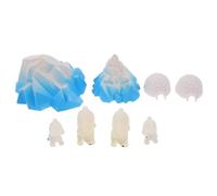 Toyvian Lot de 8 Figurines en Résine D’Ours Polaires et Igloos, Mini Décor Arctique 2 Icebergs, 2 Grands Ours, 2 Petits Ours et 2 Igloos pour Village de Noël et Jardin Miniature