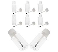 Toyvian Lot de 8 Flacons de Vernis à Ongles Vides 20 Ml avec Pinceau Intégré Bouteilles en PET Transparentes avec Bouchon Blanc Rechargeables pour Huiles Essentielles et Manucure pour