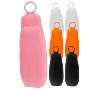 Toyvian Lot de 8 Housses de Voyage en Silicone Étanches pour Flacons de Lotion et Shampoing Manchons Anti-Fuite Réutilisables Couleurs Noir Blanc Orange et Rose Protection Pratique