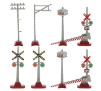 Toyvian Lot de 8 Mini-Lampes de Signalisation Ferroviaire pour Micro-Jeux, Panneaux de Signalisation Miniatures en Plastique pour Table de Sable Et Accessoires de Modélisme Ferroviaire.