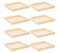 Toyvian Lot de 8 Plateaux de Tri Empilables en Bois Brut pour Puzzles 3D à 9 Cubes Format 123 X 123 CM Support Stable et Portable pour Loisirs Créatifs Rangement et Organisation des