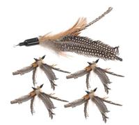 Toyvian Lot De 8 Recharges De Jouets pour Chats Plume Naturelle Marron, Légères Et Flexibles, Accessoires Remplaçants pour Bâton De Taquinerie, Jeux Interactifs pour Chatons Et Chats Domestiques