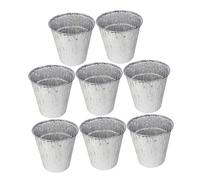 Toyvian Lot De 8 Récipients en Aluminium Résistants Haute Température pour Barbecue Et Camping, Doublures Profondes pour Seaux à Graisse, Accessoires La Cuisine Extérieure Polyvalents, Anti-Fusion