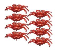 Toyvian Lot de 8 set de Ballons en Aluminium Crabe Royal Artificiel Décoration Anniversaire Thème Marin Ballons Gonflables Légers et Résistants pour Fête Océan Articles de Fête Crabe