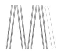 Toyvian Lot de 8 set de Pailles en Acier Inoxydable Réutilisables de Cœur Argentées avec 2 Brosses de Nettoyage 20 CM pour Boissons Cocktails Smoothies Pailles Multi-Usages Solide