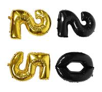 Toyvian Lot de Ballons Chiffres 2025 en Film Aluminium 32 Pouces Noir et Or Décoration pour Nouvel An Maison Kit de Fête Ballons Résistants et Gonflage Facile