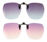 Toyvian Lunettes de Soleil 2 Pièces à Clipser Polarisées sans Monture UV Anti-éblouissement, Portable pour Conduite et Activités de Plein Air