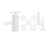 Toyvian Machine à Pâte Manuelle en Plastique Blanc Poignée Ergonomique et Kit de Farce à Saucisses pour Usage Domestique Cuisine Maison