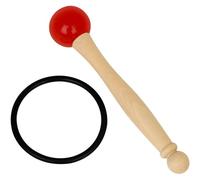 Toyvian Maillet à Bol Chantant Rouge Manche en Bois et Tête en Caoutchouc, Anneau O Ring, Accessoire Portable pour Débutants et Adultes