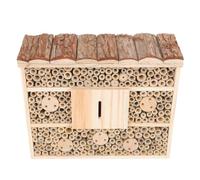 Toyvian Maison à Abeilles Style Cabane Décorative pour Jardin Beige en Bois Maison des Insectes Attire et Maintient L'écologie Jardin