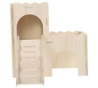 Toyvian Maison Bois pour Hamster avec Rampe Ludique Abri Confortable et Plateforme Exercice Refuge pour Petits Rongeurs et Cochons