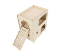 Toyvian Maison Bois pour Hamster Nid Cachette Et Aire De Jeu pour Petits Animaux Éco-conçue Sécurisée Et Résistante à Usure pour Repos Et Divertissement des Rongeurs