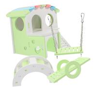 Toyvian Maison Colorée pour Hamster Échelle et 4Pcs Jouet Multifonctionnel Cachette Réutilisable en Plastique Accessoires pour Petits Animaux Améliore Sommeil des Hamsters
