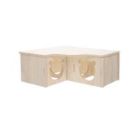 Toyvian Maison de Cachette en Bois Khaki, Petite Maison Multi-usages Labyrinthe et Espace de Jeu pour Petits Animaux