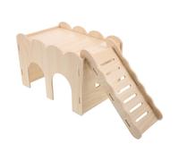 Toyvian Maison en Bois pour Hamster avec Échelle et Plateforme, Design Gain de Place de Château, Accessoire pour Habitat et Jeu de Petits Rongeurs