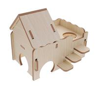 Toyvian Maison pour Hamster et Cochon Refuge Durable et Sûr pour Petits Animaux Multifonction avec Escalier Ondulé Habitat Pratique pour Jouer et Dormir