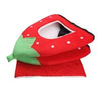 Toyvian Maison pour Petits Animaux Nid Chaud d'hiver Pliable en Tissu Doux Taille m Rouge pour Lapins Hamsters Cochons d'Inde Confortable Et Respirant en Intérieur