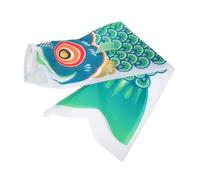 Toyvian Manche à Air de Jardin Japonaise de Carpe 100 Cm, Drapeau Décoratif Vert en Polyester Résistant aux Intempéries, Banderole Traditionnelle pour Décoration Extérieure et Festival