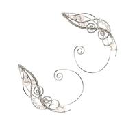 Toyvian Manchettes D'oreilles Clip Elfe Délicates En Métal Argenté, Accessoires D'oreilles Femme, Usage Quotidien Et Cosplay, Paire Unique Style Rétro, Légères Perçage