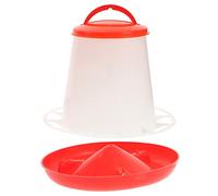 Toyvian Mangeoire à Poulets Automatique 1,5l pour Volaille Et Pigeons, Bac Alimentaire Plastique Rouge Antidébordement, Auge Polyvalente pour Cages, Alimentation Facile Et Hygiénique