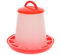 Toyvian Mangeoire Automatique pour Volailles 15L Rouge en Plastique Résistant Distributeur d'Aliments et Abreuvoir pour Poulets Canards Oies et Alimentation Pratique pour Élevage