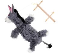 Toyvian Marionnette à Fil Bois Animale Peluche Interactive Créatif pour Garçon Fille de Marionnettes Peluche Profonde Grise