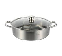 Toyvian Marmite à Fondue Chinoise Double Saveur en Acier Inoxydable 304, 30 CM, Casserole à Soupe Maison Fond Épais, Compatible Gaz, Induction et Vitrocéramique, Ustensile Cuisine
