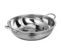 Toyvian Marmite à Fondue Double Compartiment Potée 31 Cm En Acier Inoxydable Anti-brûlure Poignée Pratique Cuisson Gaz Induction Électrique Usage Familial