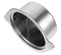 Toyvian Marmite Double Compartiment en Acier Inoxydable 16 Cm, Casserole Antiadhésive pour Cuisson Électrique, Pot Cuisine pour Fondue et Plats Épicés, Ustensile Ménager Multifonction