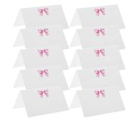 Toyvian Marque-Places de Tente Nœud Rose 50 Pièces 10 X 9 CM Cartes de Réservation de Siège pour Mariage Shower et Banquet Cartes de Table Décoratives Résistantes au Pliage