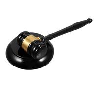 Toyvian Marteau de Juge en Bois Massif Socle Noir, Taille Petite, Marteau de Vente aux Enchères Portable, Accessoire pour Juges et Commissaires-priseurs, Utilisable en Réunion et Théâtre