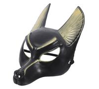 Toyvian Masque Anubis Halloween Vintage Plastique Rigide pour Fête Mascarade Cosplay Carnaval et Soirée Déguisement Roi de l'Égypte Ancienne