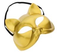 Toyvian Masque de Chat en Plastique Doré Demi-visage Réutilisable Design Unique pour Cosplay et Performances sur Scène