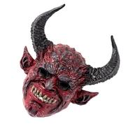 Toyvian Masque de Diable à Cornes Rouges en Mousse pour Halloween, Demi-masque Effrayant Unisexe Circulation D’air Optimale, Adapté pour Cosplay, Soirées Masquées et Déguisement Adulte