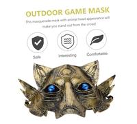 Toyvian Masque Loup Cosplay Halloween PVC Renforcé Doré Masque Déguisement Effrayant pour Soirée Costume et Fête Mascarade