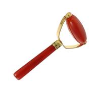 Toyvian Masseur Portatif Visage en Pierre de Cornaline Rouge Rouleau de Massage Doux pour Peau Outil de Beauté Facial Ergonomique Soin Anti-Âge et Relaxation Usage Quotidien à