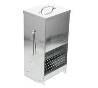 Toyvian Metal Trough Feeder with Magnetic Lid and Dual Hooks Compact Poultry Coop Feeder for Rabbits Ferrets Chickens Ducks No Waste Outdoor and Indoor Small Animal Food Dispenser