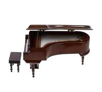 Toyvian Mini Boîte à Musique Piano Modèle Décoratif en Bois Café Grosse Taille 18X12X10 CM Mélodie Décoration Rétro Élégante pour Bureau et Présent D’Anniversaire