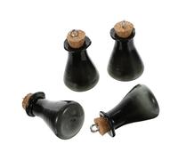 Toyvian Mini Bouteilles en Verre Carré 8 Pcs avec Bouchons en Liège Et Aiguilles, Bouteilles De Stockage De Liquides, Accessoires De Bricolage pour Pendentifs Décoratifs Et Rangement Maison