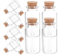 Toyvian Mini Bouteilles en Verre et Matériaux Verre et Chêne 25ml avec Étanchéité 12 avec Bouchons en Liège pour Décoration DIY pour Fleurs Séchées