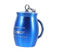 Toyvian Mini Cendrier Étanche pour Animaux de Compagnie Boîte de Rangement pour Cendres avec Porte Clés pour Conserver Souvenirs de Votre Animal Couleur Bleue