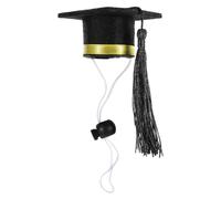 Toyvian Mini Chapeau de Graduation Ajustable Jaune Pompon pour Petits Animaux de Compagnie - Couvre-chef Décoratif pour Hamster, Chinchilla et Cochon D'inde, Accessoire Photo et Costume