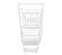 Toyvian Mini Chariot de Courses en Métal Blanc, Décor Style Moderne pour Bureau et Rangement, Modèle Miniature de Supermarché, Accessoire Ludique et Fonctionnel pour Garçon et Filles