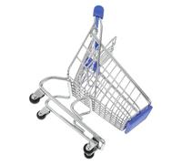 Toyvian Mini Chariot de Courses en Métal Bleu Foncé Taille Moyenne 135 X 95 X 14 CM pour Tout-Petits Chariot à roulettes Réaliste pour Jeux D’Imitation et Décoration Maison de Poupée