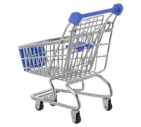 Toyvian Mini Chariot de Courses en Métal pour Jeux D’Imitation Taille Moyenne 135 X 95 X 14 CM Couleur Bleu Foncé Décoratif pour Maison de Poupée et Rangement D’Objets roulettes