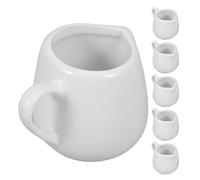 Toyvian Mini Crémier Résistant aux et Odeurs Lot de 6 50ml en Céramique Blanche avec Bec Verseur et Poignée pour Restaurant et Bar à