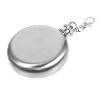 Toyvian Mini Flasque à Whisky 3oz en Acier Inoxydable, Flacon à Vin Portable Porte-clés, Fiole Métallique Compacte pour Camping, Voyage et Dégustation